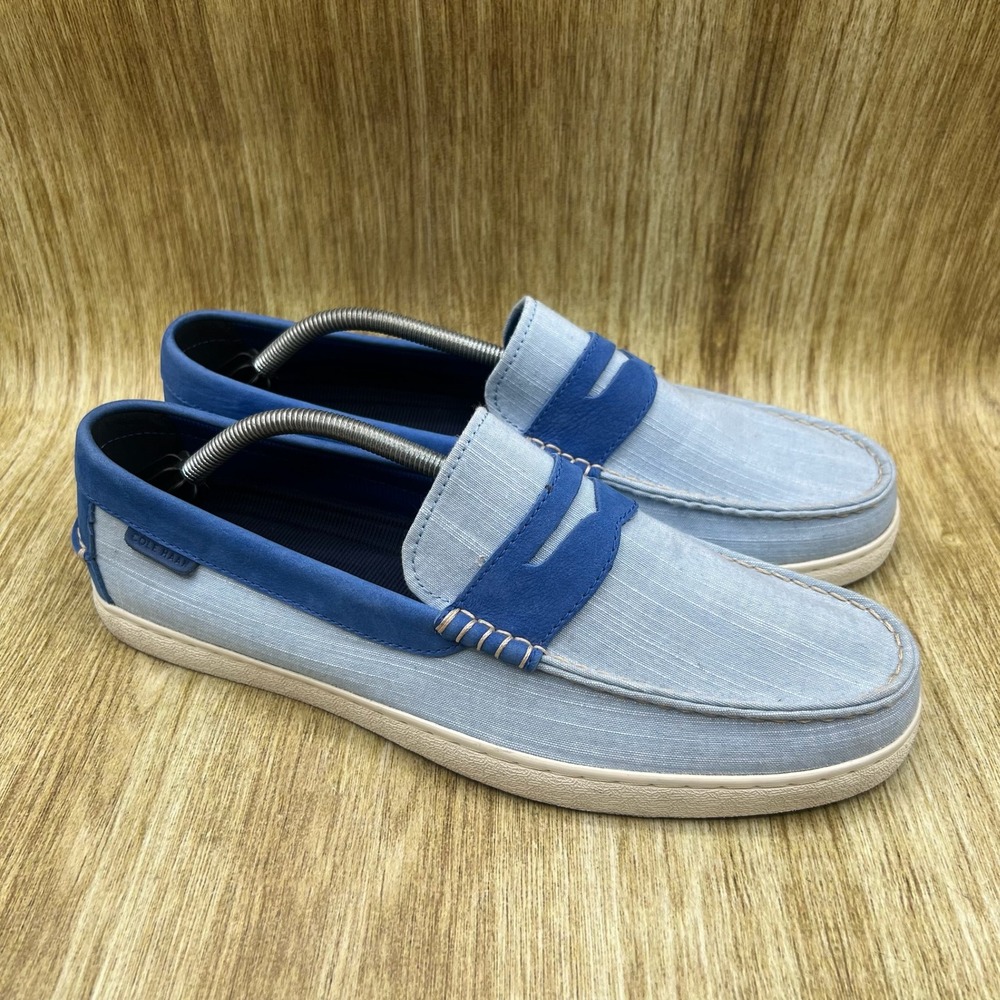 Cole Haan Penny Loafer Men's Size 12 Light Blue Royal Blue Textile C30495